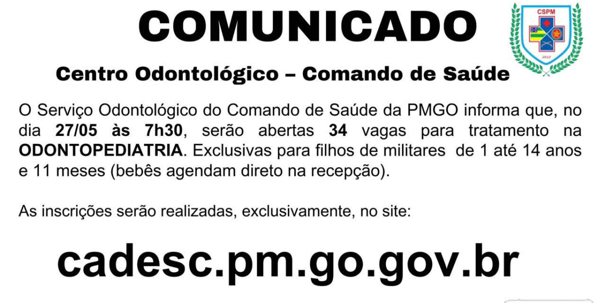 Comunicado – Centro Odontológico – Comando de Saúde
