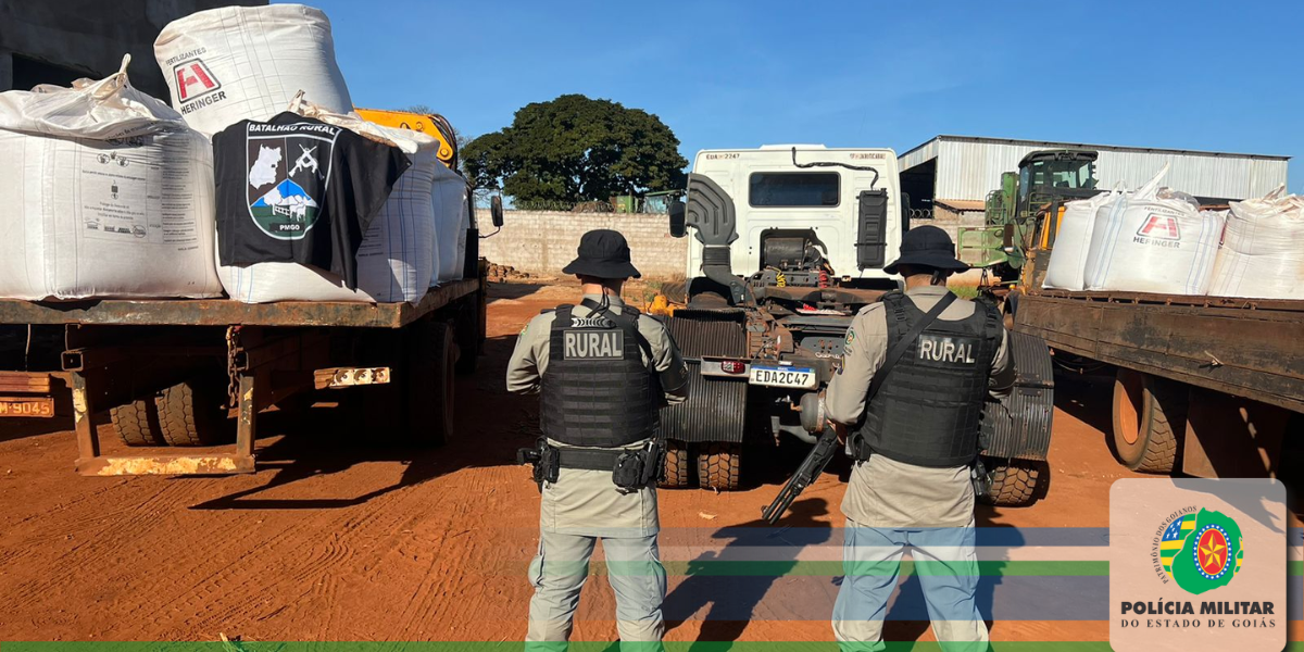 Batalhão Rural recupera fertilizantes furtados e prende autores na região Sudoeste de Goiás