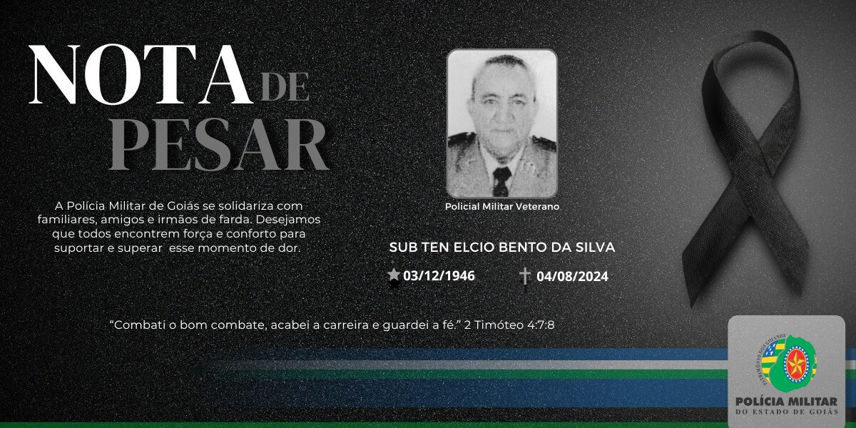 Nota de Falecimento – Subtenente Veterano Elcio Bento da Silva