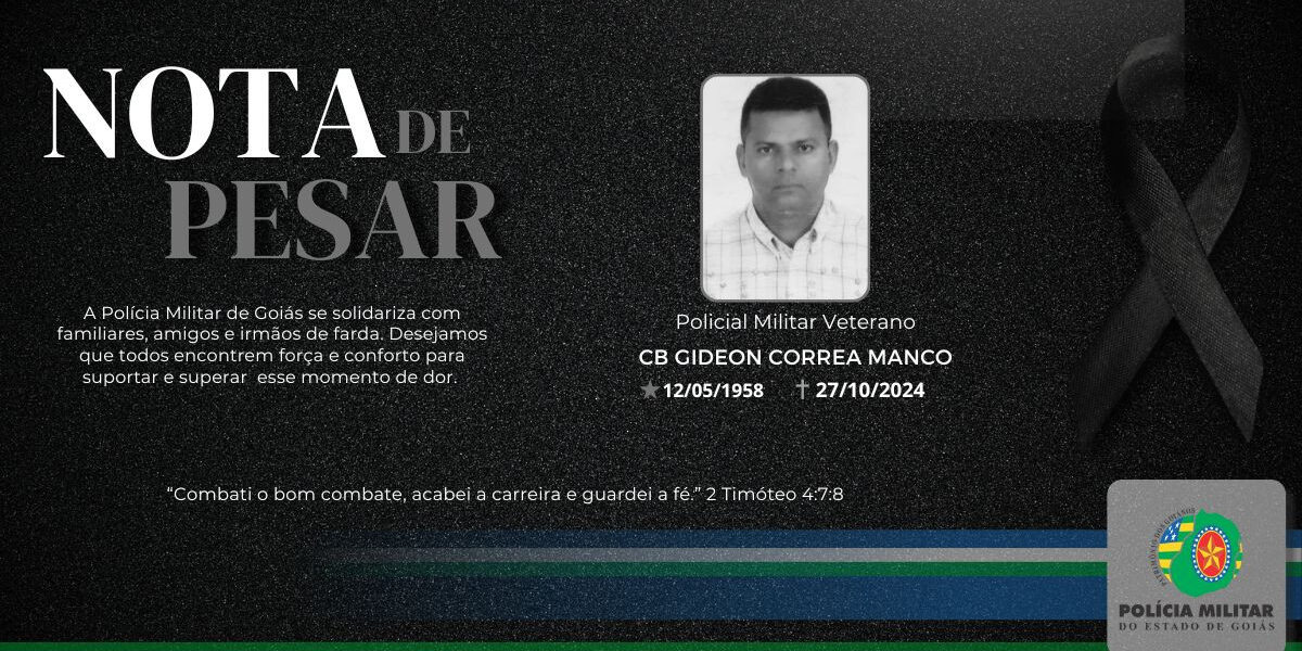 Nota de Falecimento – Cabo Veterano Gideon Correa Manco