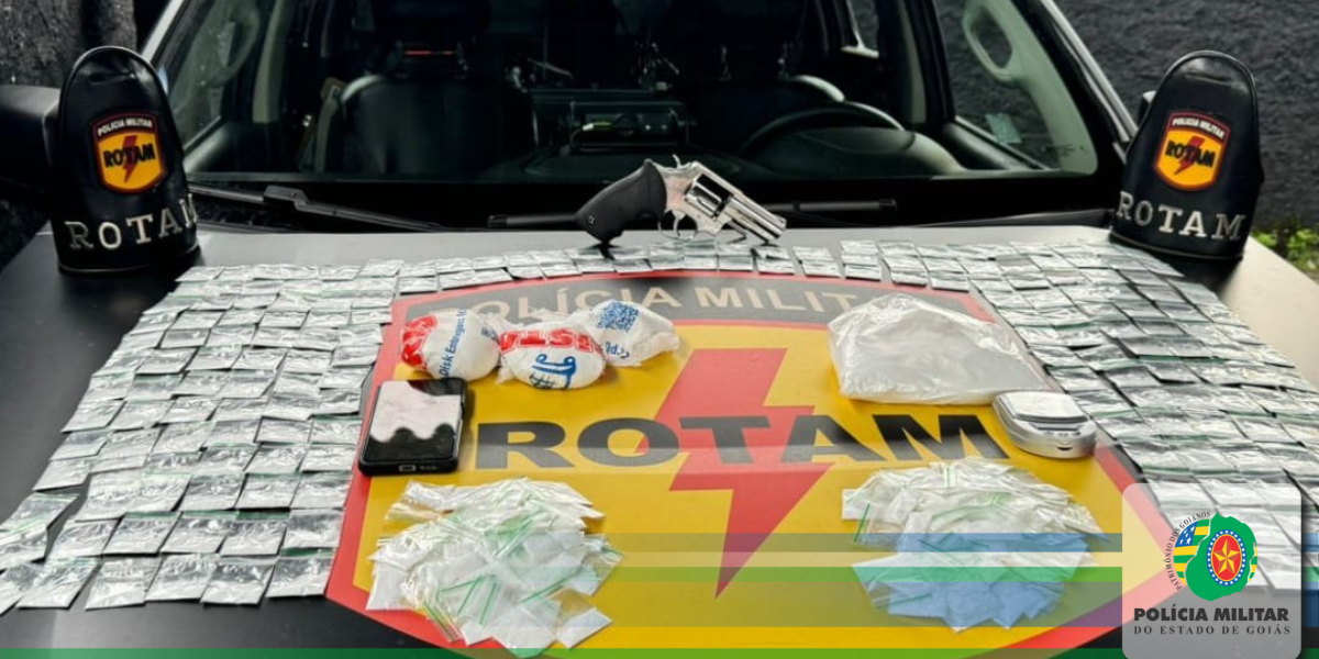 ROTAM prende criminoso por posse irregular de arma de fogo e tráfico de drogas