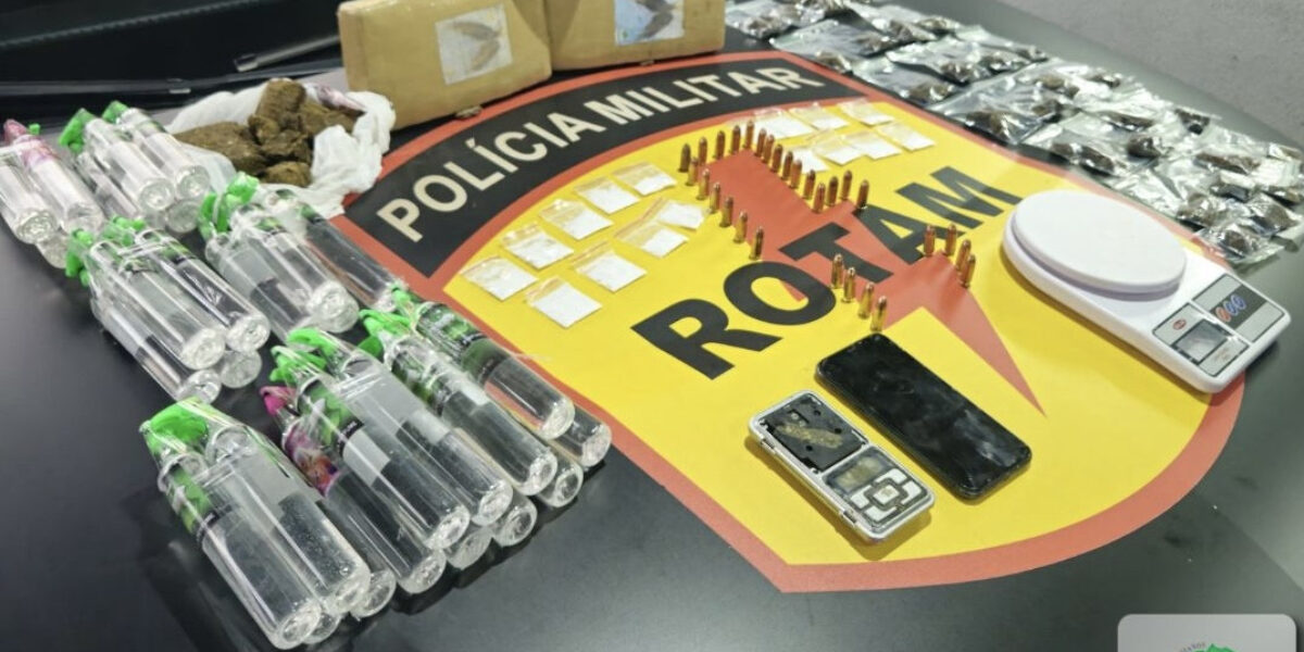 ROTAM prende suspeito por tráfico de drogas e posse de munições em Goiânia