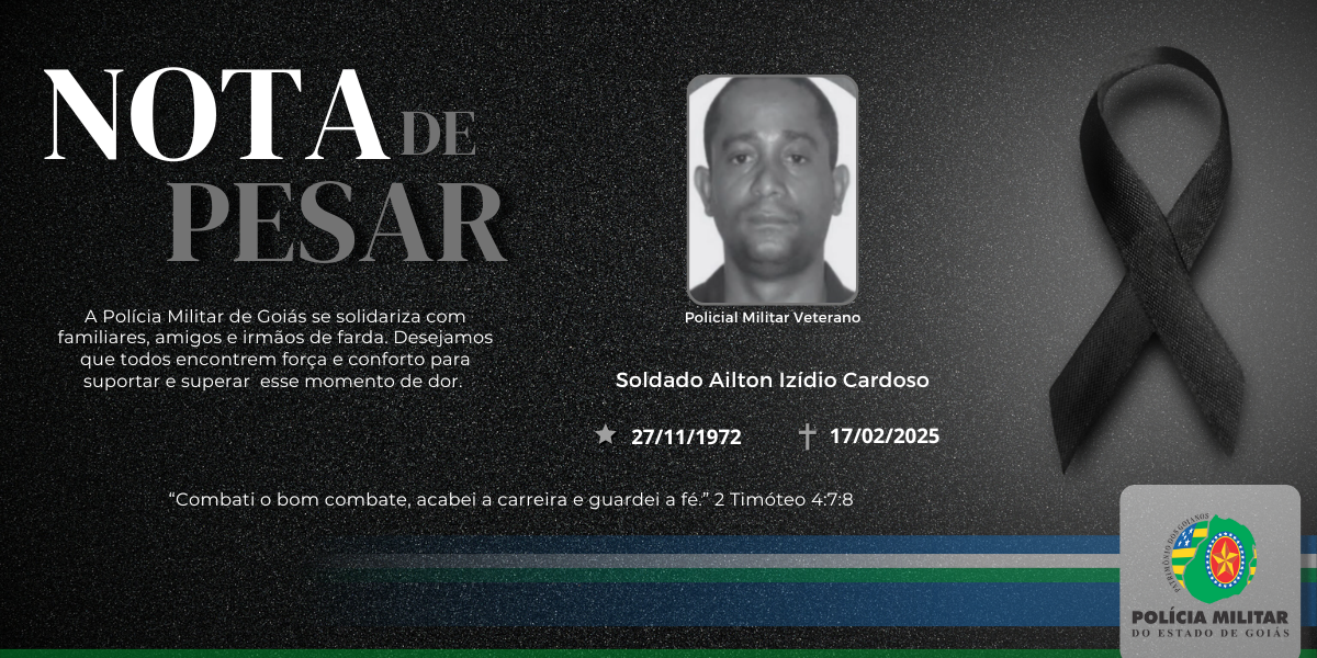 Nota de Falecimento – Soldado Veterano Ailton Izídio Cardoso