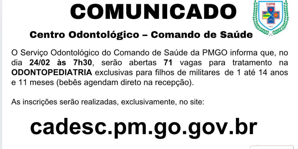 Comunicado – Centro Odontológico – Comando de Saúde