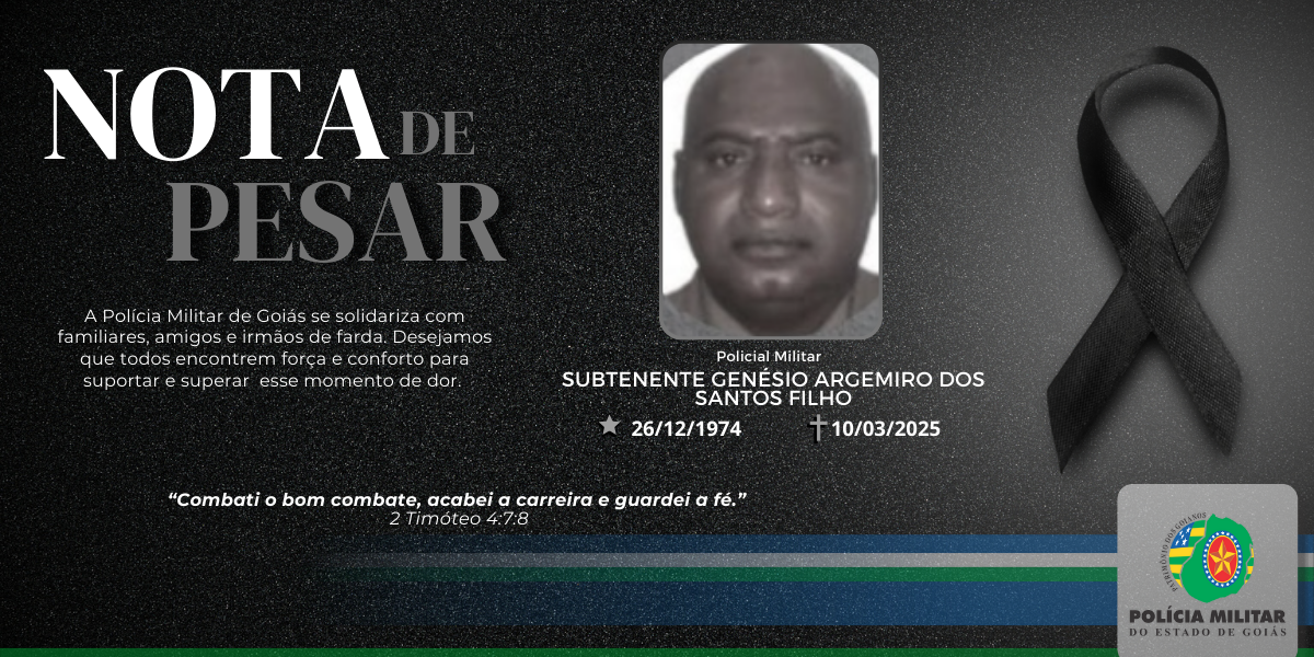 Nota de Falecimento – Subtenente Genésio Argemiro dos Santos Filho