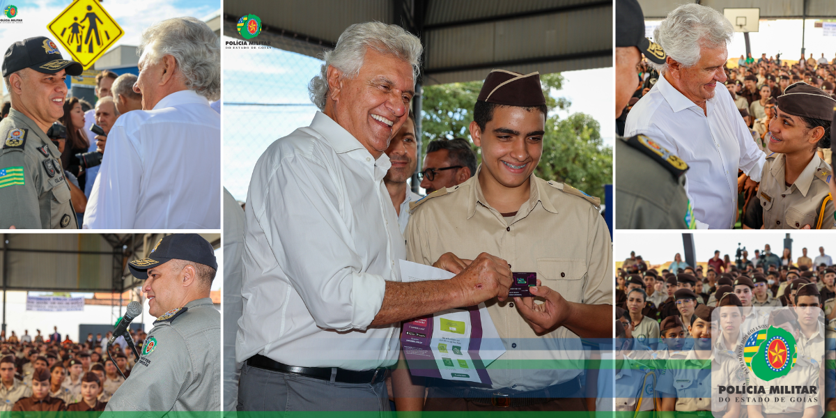 PMGO participa de solenidade de inauguração da reforma do CEPMG Mansões Paraíso e entrega de cartões do programa “Bolsa Estudo”, em Aparecida de Goiânia