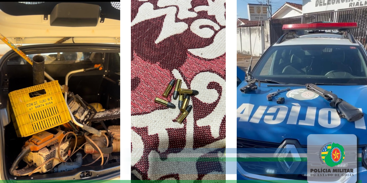 POLÍCIA MILITAR REALIZA APREENSÃO DE 2 ARMAS DE FOGO E OBJETOS SUSPEITOS DE SEREM PROVENIENTES DE FURTO