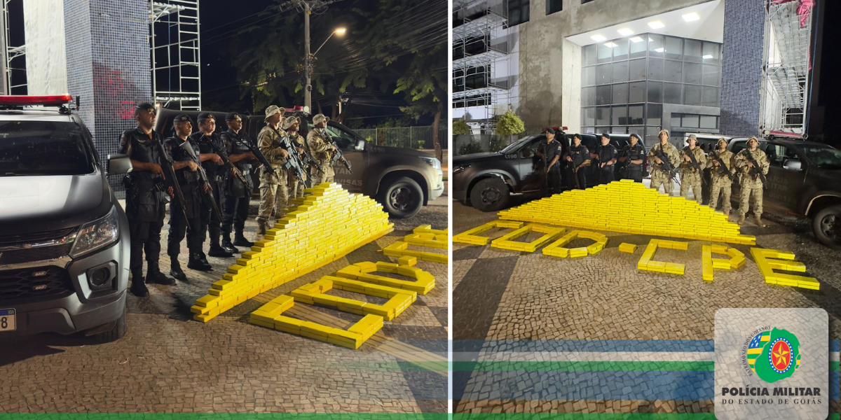 OPERAÇÃO INTEGRADA ENTRE PF E PMGO E RESULTA NA APREENSÃO DE APROXIMANDAMENTE 500KG DE COCAÍNA EM GOIÁS