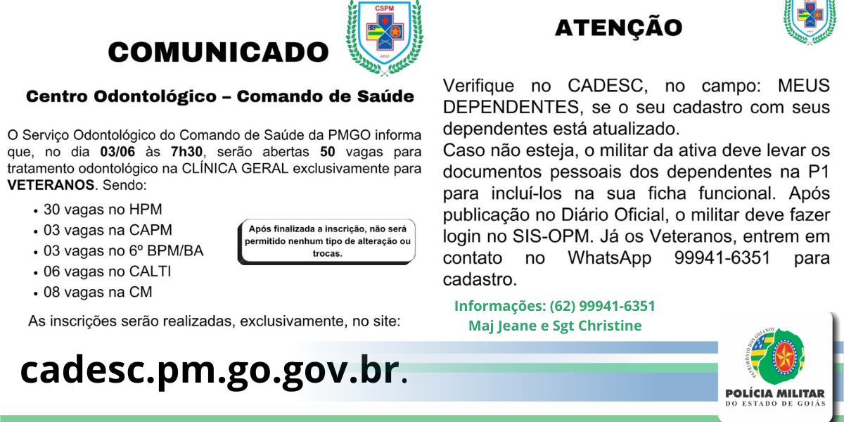 INFORMAÇÃO SOBRE A LISTA DE ACESSO PARA TRATAMENTO ODONTOLÓGICO