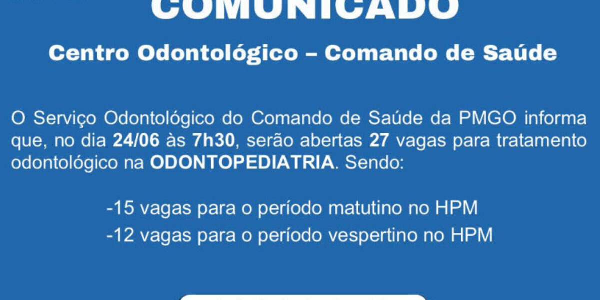 COMUNICADO – CENTRO ODONTOLÓGICO – COMANDO DE SAÚDE