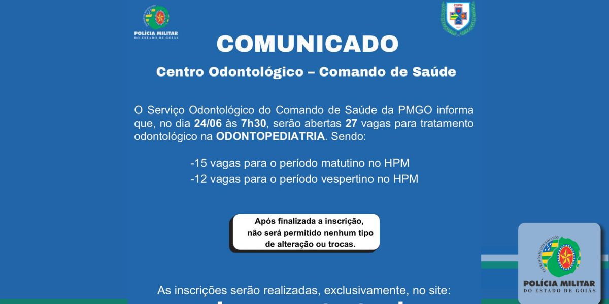 COMUNICADO – CENTRO ODONTOLÓGICO – COMANDO DE SAÚDE