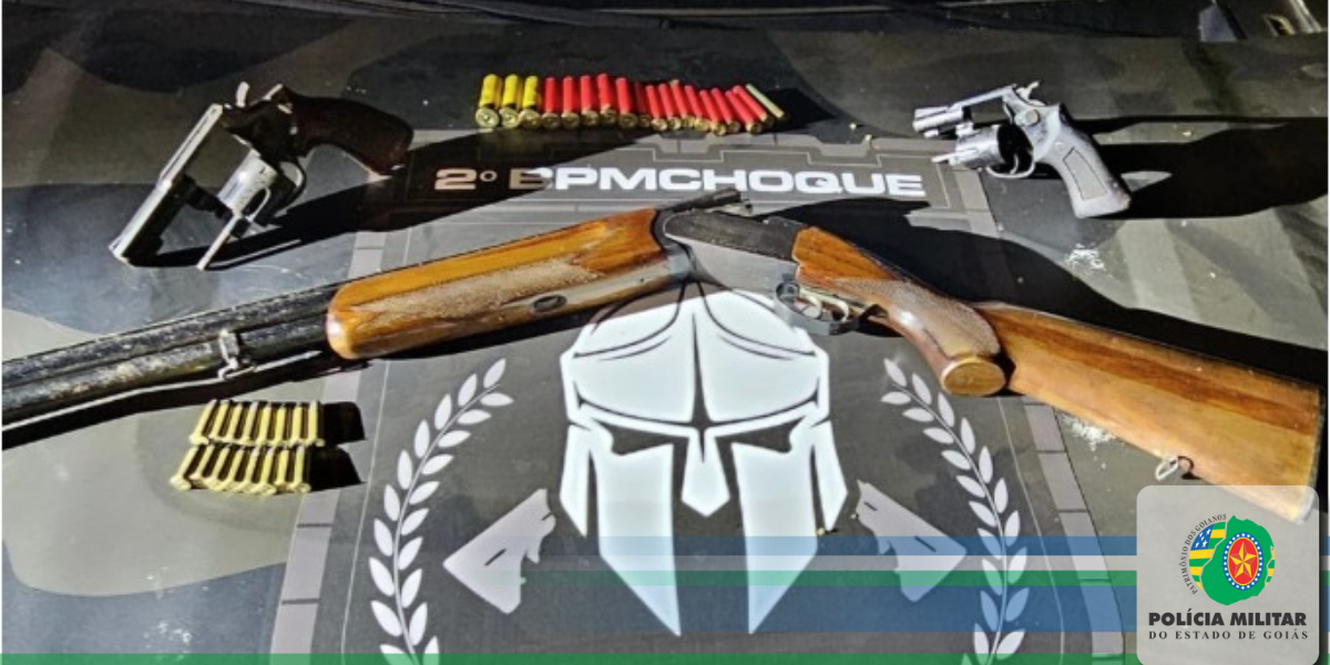2º BPMCHOQUE APREENDE ARMAS DE FOGO E RECAPTURA FORAGIDO