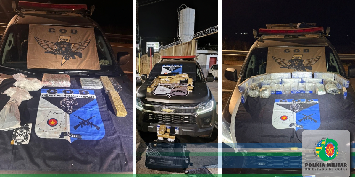 COD APREENDE DROGAS NA REGIÃO LESTE E SUDOESTE DE GOIÁS