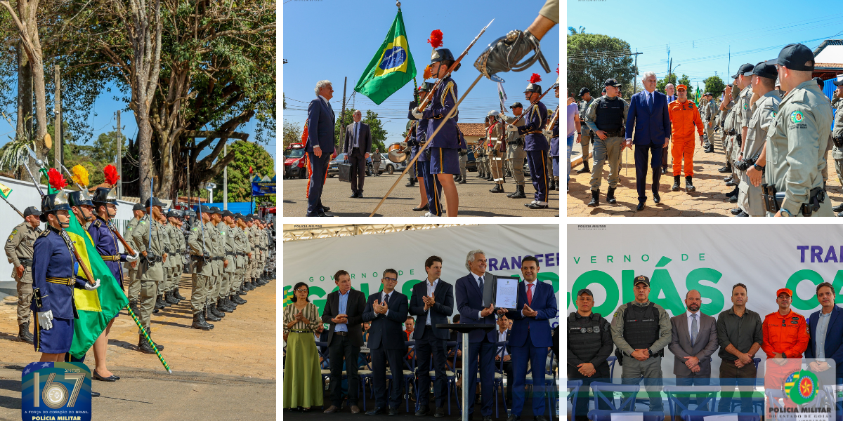 PMGO PRESENTE NA SOLENIDADE DE TRANSFERÊNCIA DA SEDE DO GOVERNO ESTADUAL PARA SANTA CRUZ DE GOIÁS