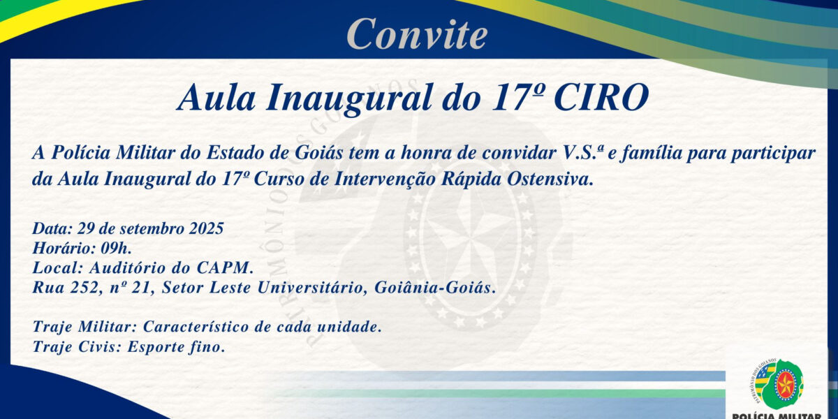 CONVITE – AULA INAUGURAL DO 17º CIRO