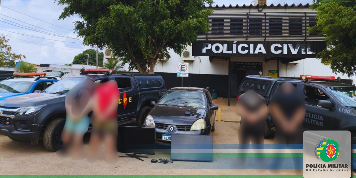 CPE DE LUZIÂNIA PRENDE QUARTETO CRIMINOSO E RECUPERA VEÍCULO E BENS SUBTRAÍDOS