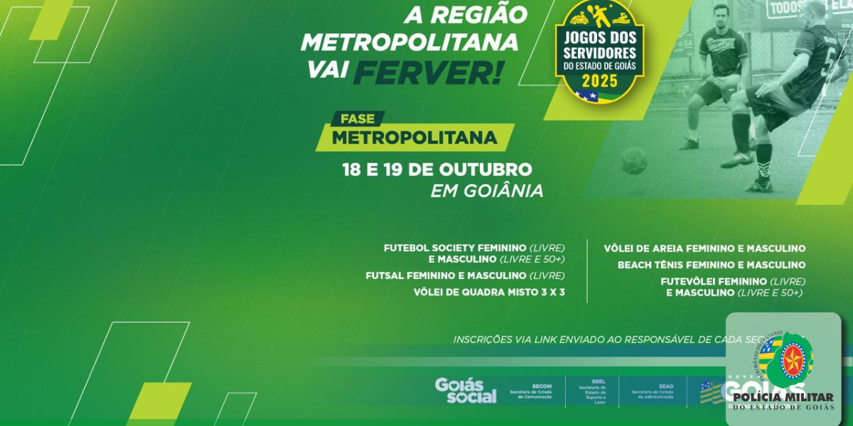 JOGOS DOS SERVIDORES DO ESTADO DE GOIÁS 2025 – REGULAMENTO DAS FASES REGIONAIS