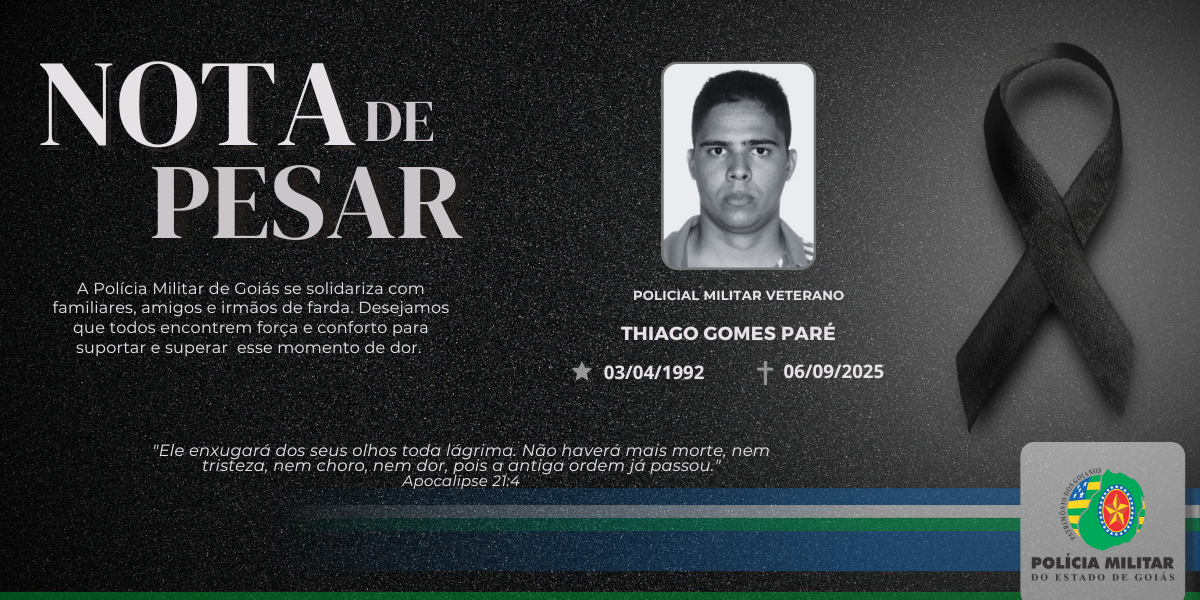 NOTA DE FALECIMENTO – POLICIAL PENAL THIAGO GOMES PARÉ