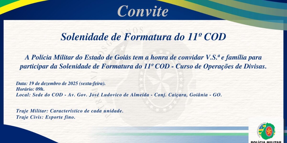 CONVITE – FORMATURA DO 11º COD