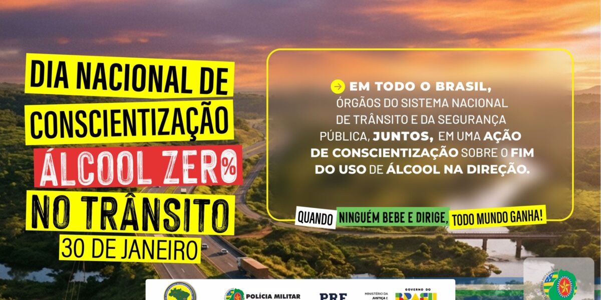PMGO APOIA E PARTICIPA DA CAMPANHA NACIONAL “ÁLCOOL ZERO NO TRÂNSITO”
