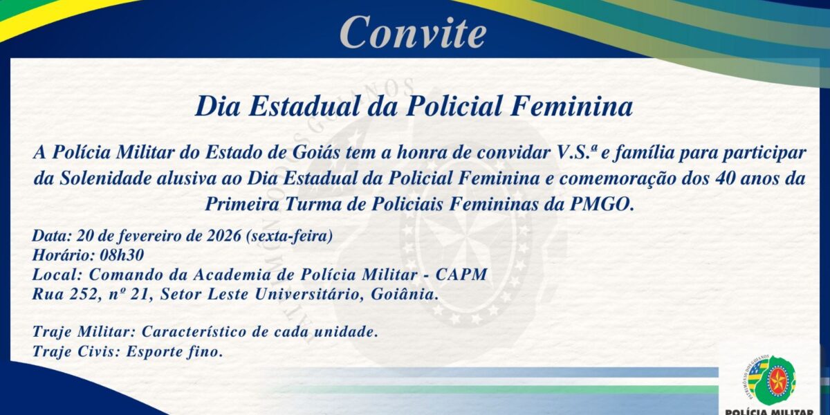 CONVITE – DIA ESTADUAL DA POLICIAL FEMININA