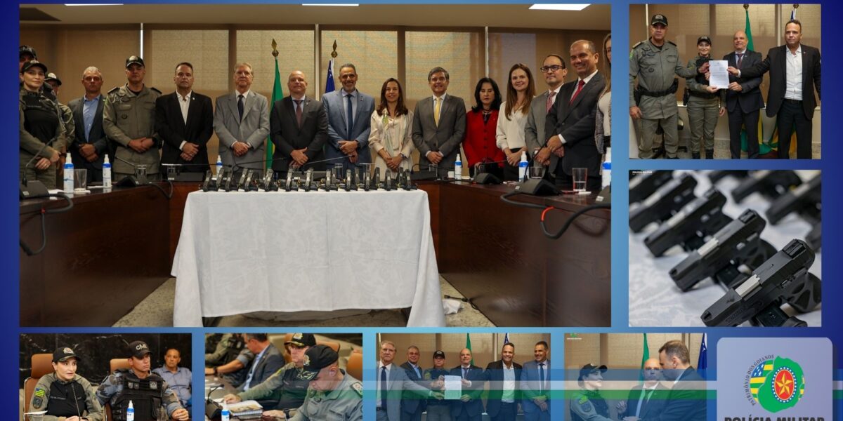 ASSINATURA DE TERMO DE DOAÇÃO E DE COOPERAÇÃO ENTRE TJGO, SSP E PMGO