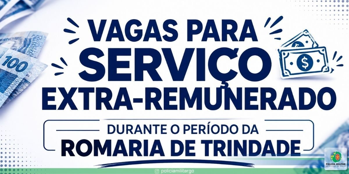 VAGAS EXTRA-REMUNERADO: ROMARIA DE TRINDADE