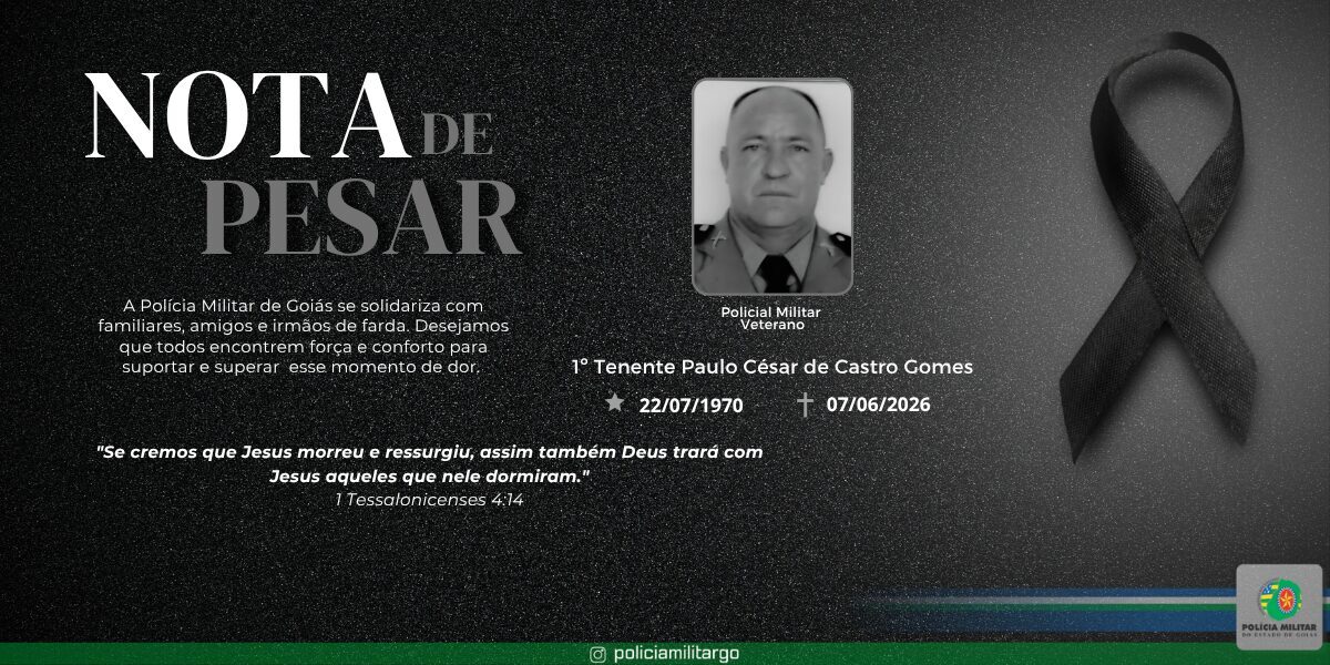 NOTA DE FALECIMENTO – 1º TENENTE VETERANO PAULO CÉSAR DE CASTRO GOMES