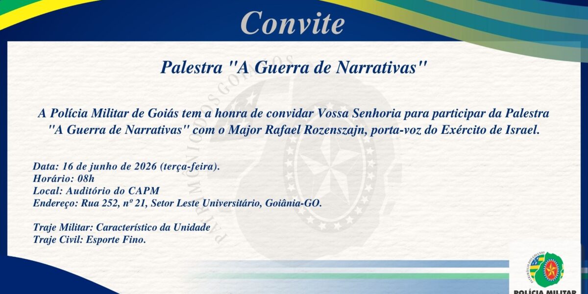 CONVITE – PALESTRA “A GUERRA DE NARRATIVAS”
