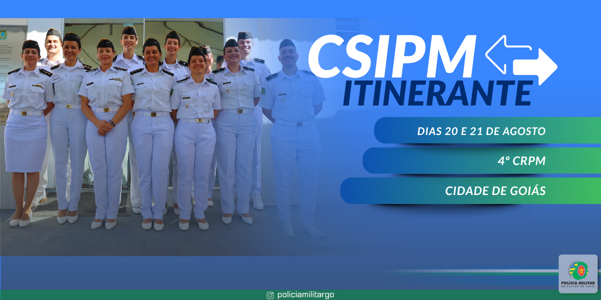 COMUNICADO: 8ª EDIÇÃO DE 2026 DO PROJETO CSIPM ITINERANTE