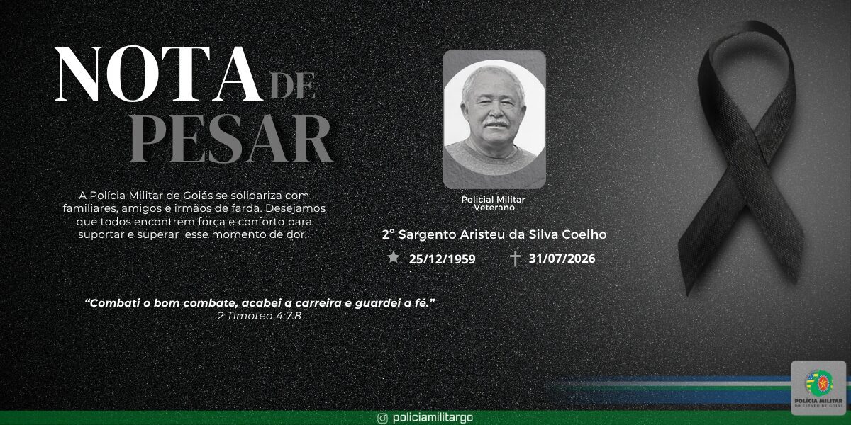 NOTA DE FALECIMENTO – 2º SARGENTO VETERANO ARISTEU DA SILVA COELHO