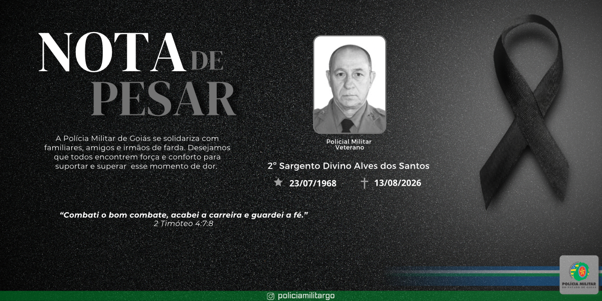 NOTA DE FALECIMENTO – 2º SARGENTO DIVINO ALVES DOS SANTOS
