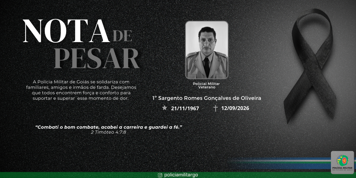 NOTA DE FALECIMENTO – SARGENTO ROMES GONÇALVES DE OLIVEIRA
