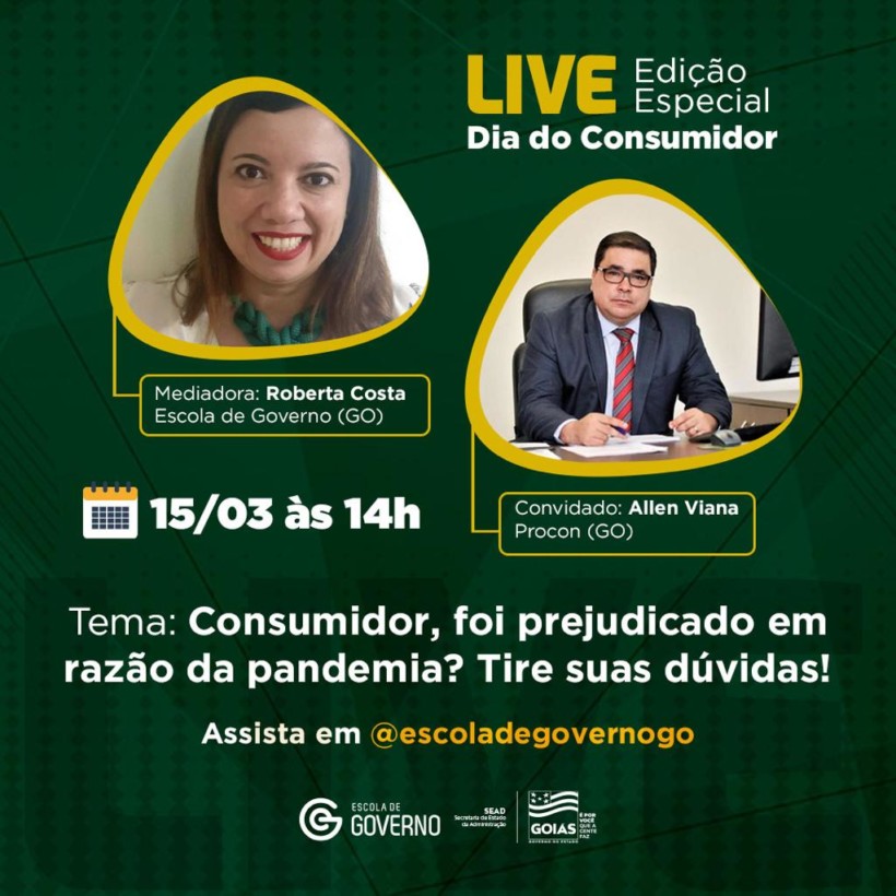Superintendente do Procon Goiás participa de live no Dia Internacional do Consumidor (15/3)