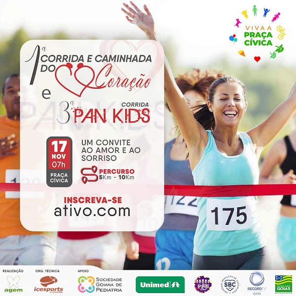 1ª Corrida e Caminhada do Coração e 3ª Pan Kids acontecem na próxima semana com apoio do Governo de Goiás