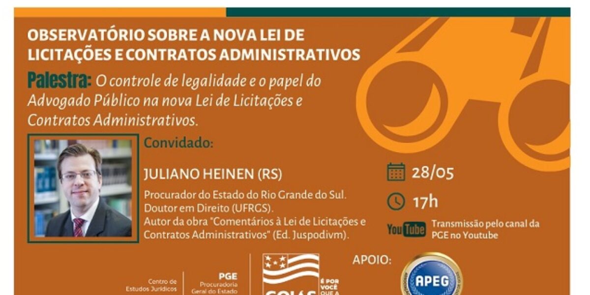 Procurador do RS faz palestra no Observatório sobre a Nova Lei de Licitações e Contratos da PGE