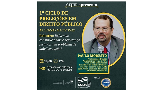 1° Ciclo de Preleções em Direito Público recebe o Prof. Paulo Modesto