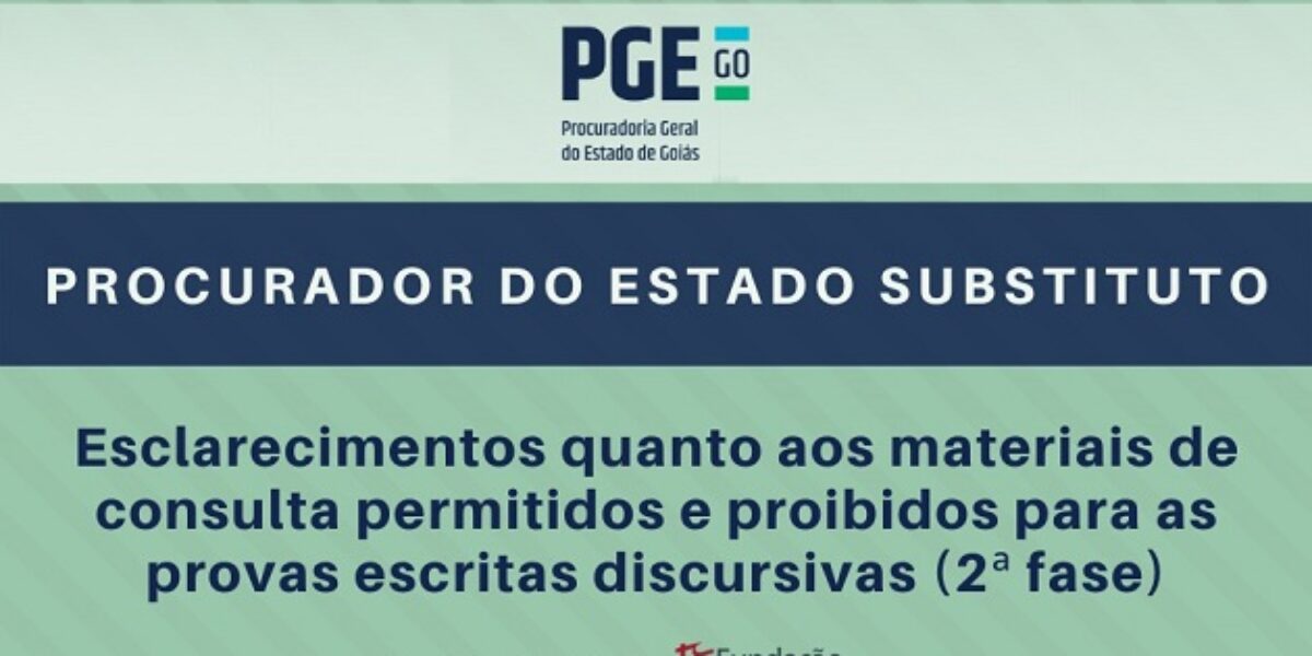 PGE esclarece sobre material de consulta para provas