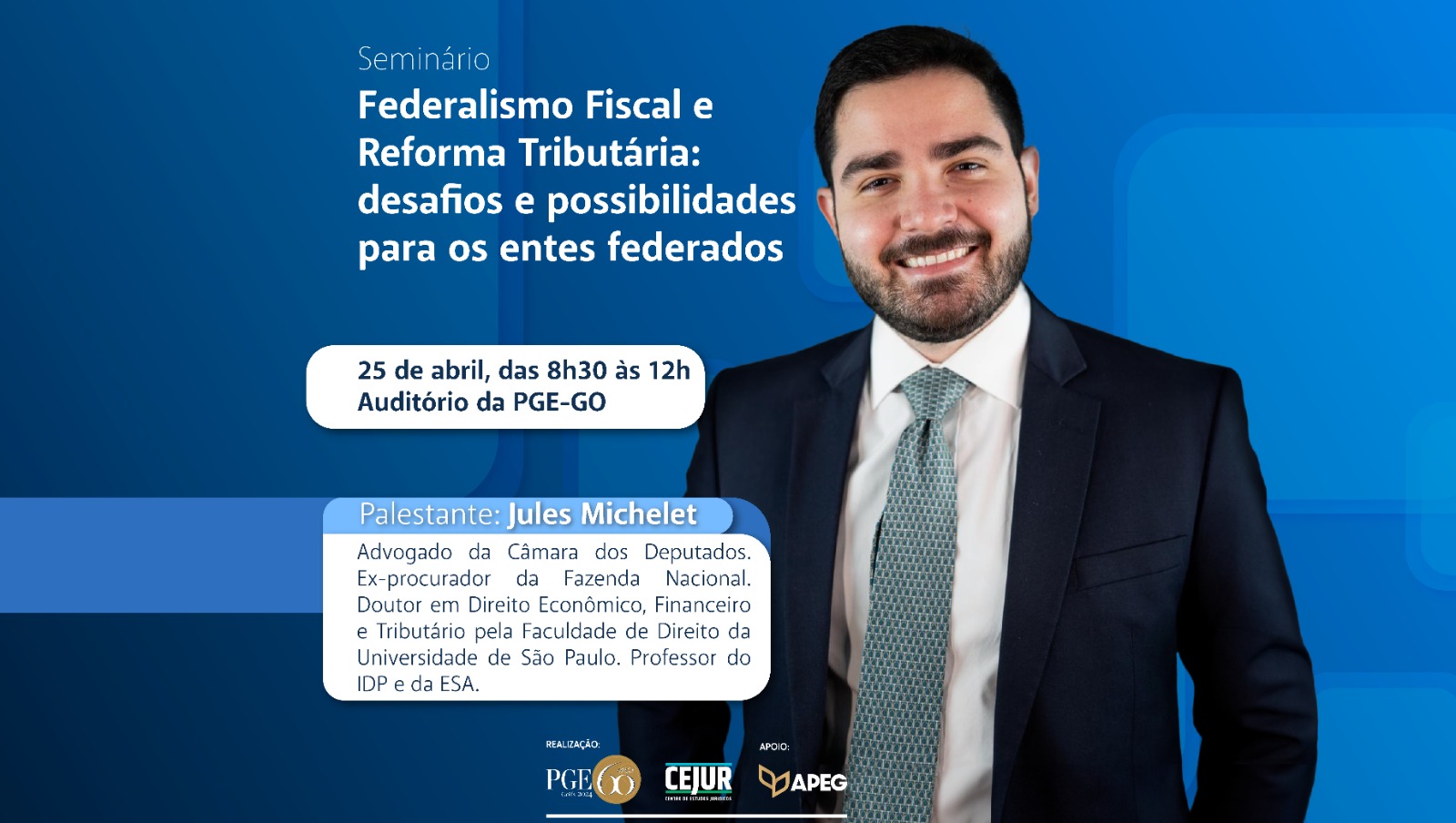 Inscrições abertas para o seminário “Federalismo Fiscal e Reforma Tributária: desafios e possibilidades para os entes federados”