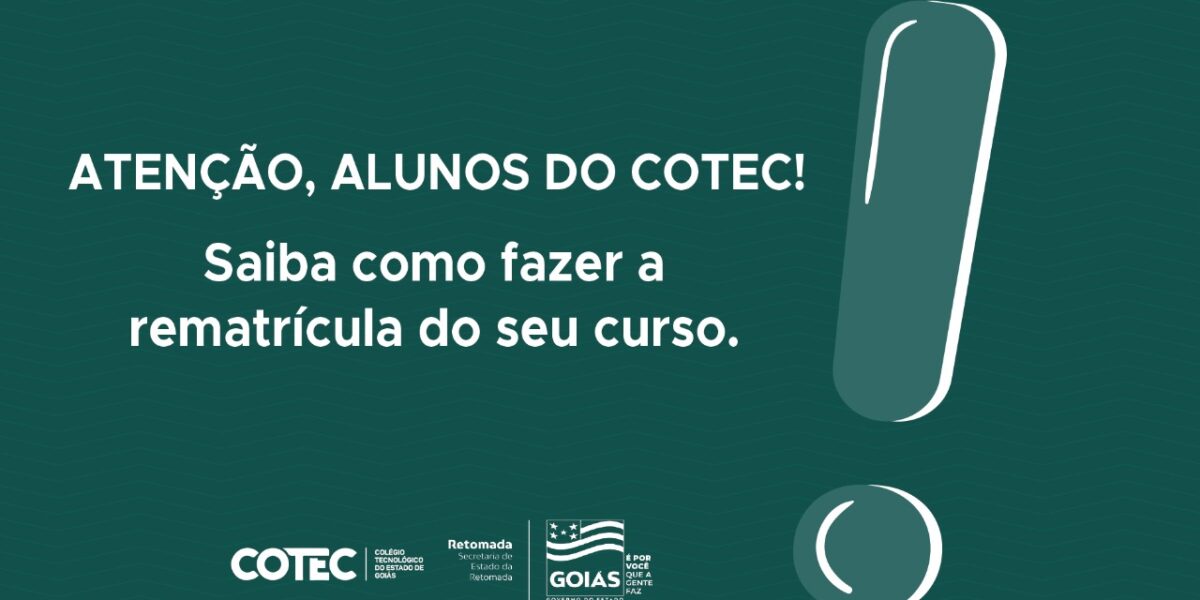 Rematrícula de alunos do Cotec de curso em andamento