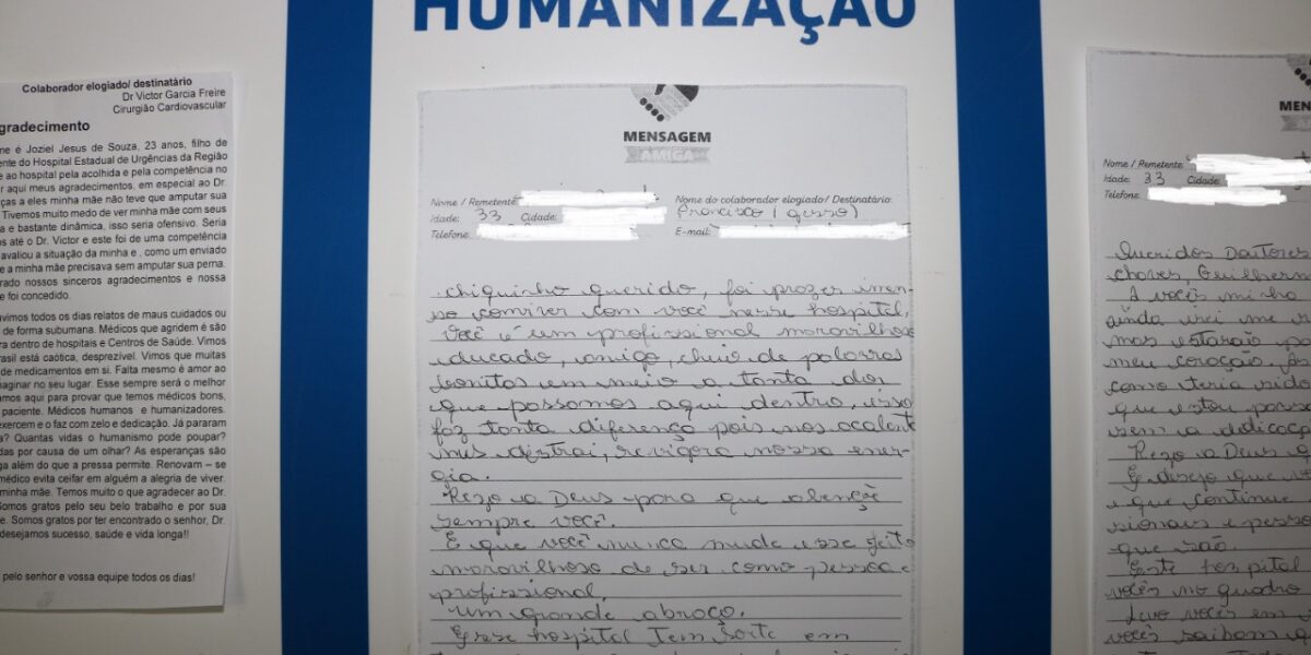 Mãe agradece pela recuperação do filho internado no Hurso com carta emocionante