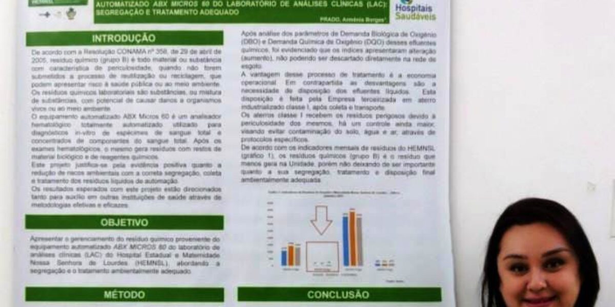 HEMNSL recebe menção honrosa em Desafio Resíduos de Serviços de Saúde