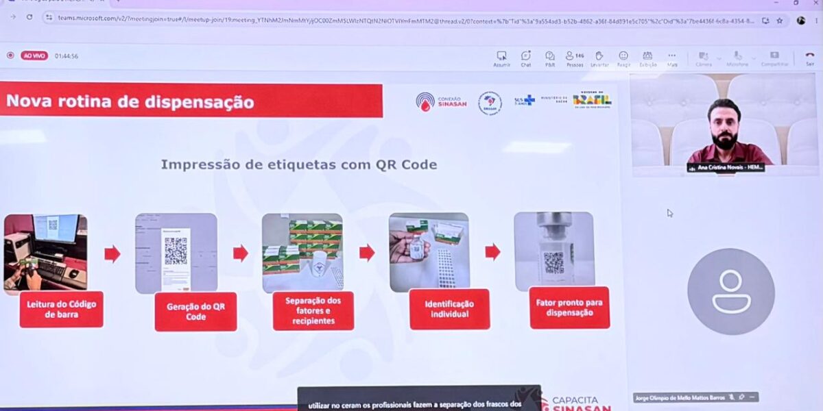 Rede Hemo apresenta iniciativas inovadoras para tratamento de pacientes hemofílicos em webinar nacional do Ministério da Saúde