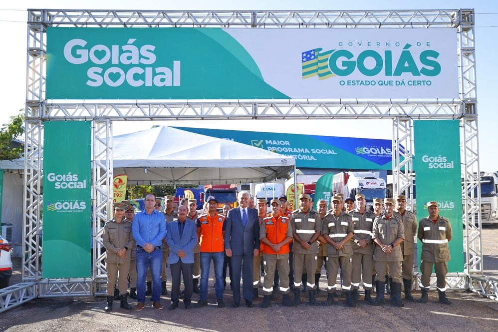 “Maior campanha já feita em Goiás”, destaca Caiado no envio do sétimo comboio com ajuda ao RS