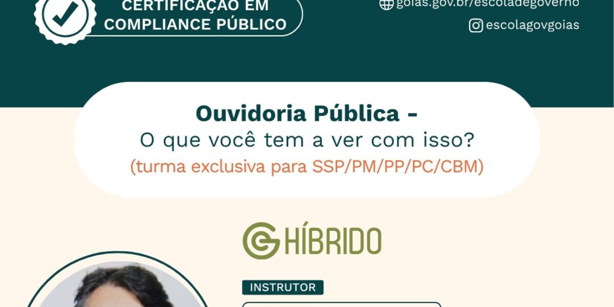 CGE disponibiliza cursos do Compliance com turmas exclusivas para Segurança Pública