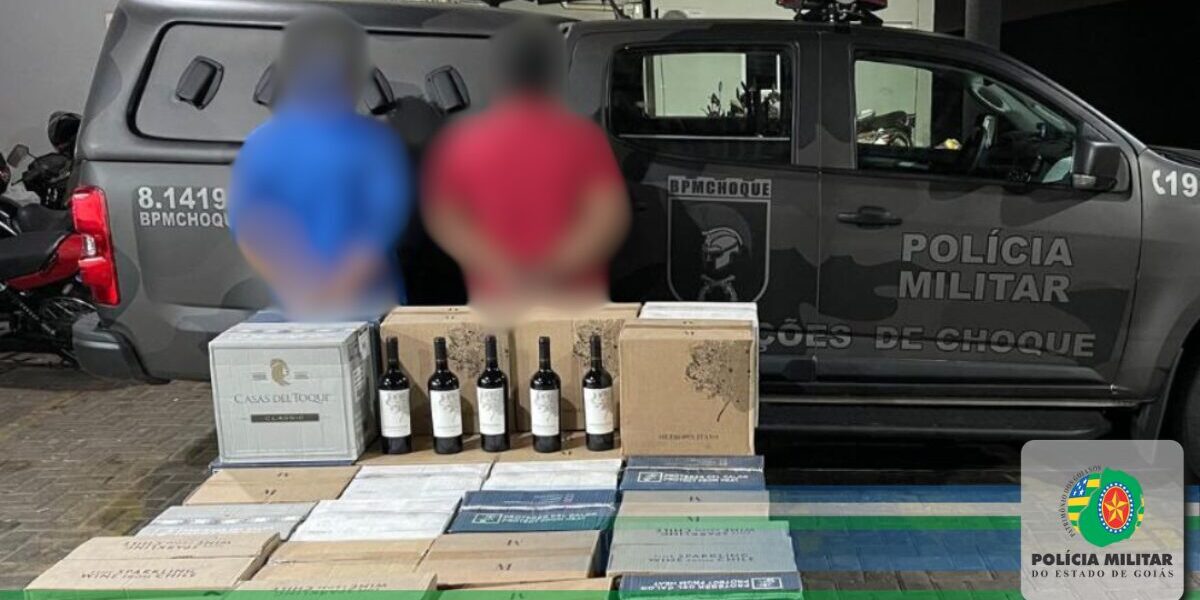 PMGO recupera carga de vinhos importados furtados de uma transportadora em Goiânia