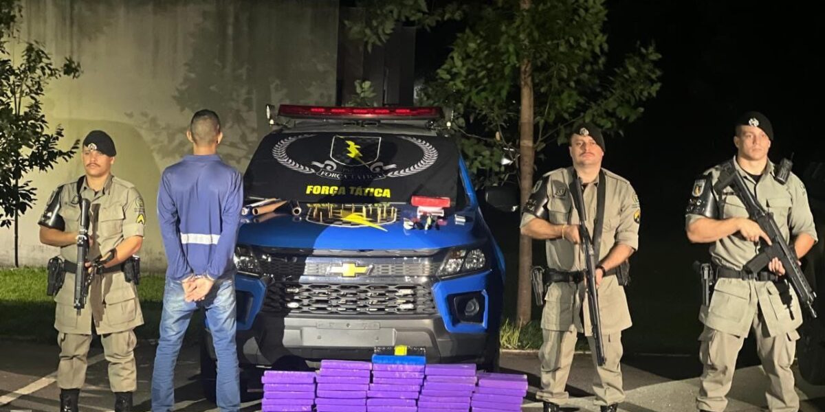 PMGO prende traficante e apreende 113 peças de maconha, armas e munições em Anápolis