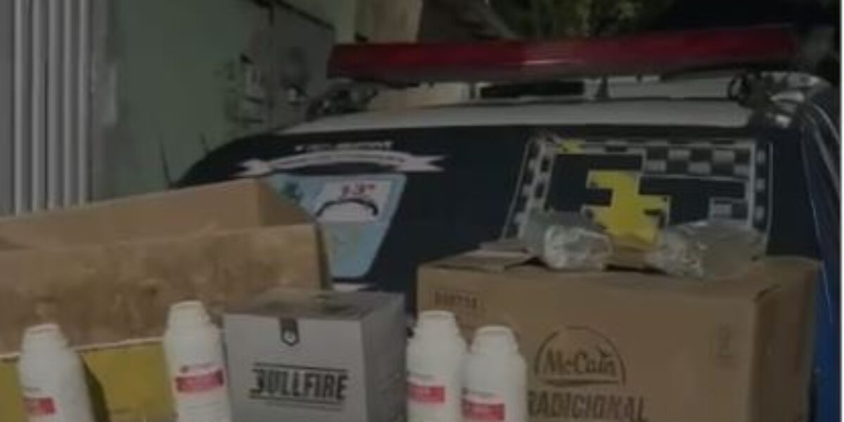 PMGO desmantela laboratório clandestino de lança-perfume e prende suspeito em flagrante