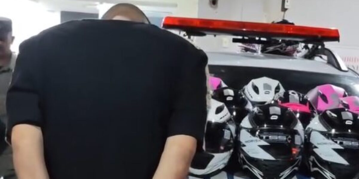 Polícia Militar prende autor e receptador após furto de capacetes em Goiânia