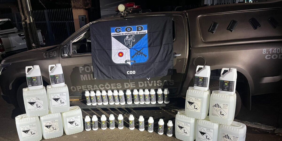 COD e Receita Federal apreendem 250 litros de agrotóxicos contrabandeados